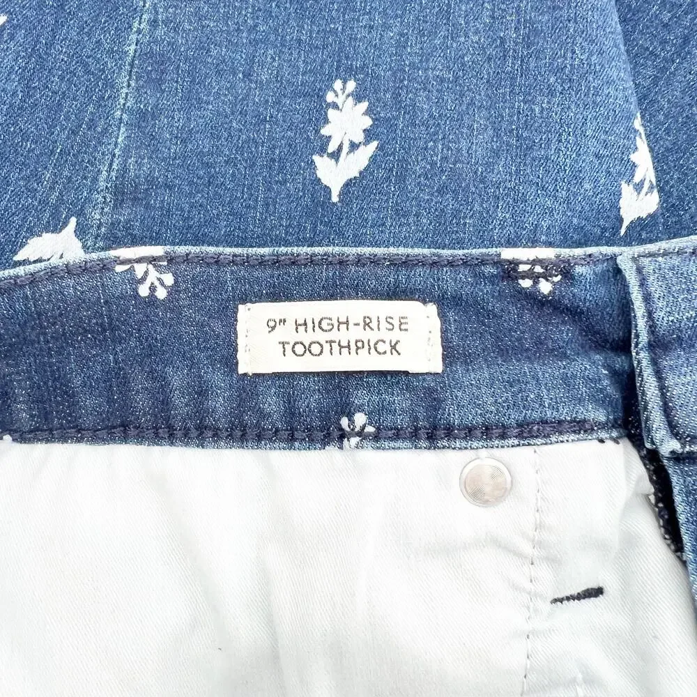 J. Crew 9" High-Rise Toothpick Jean in Block Print‎ 28 - Picture 6 of 8